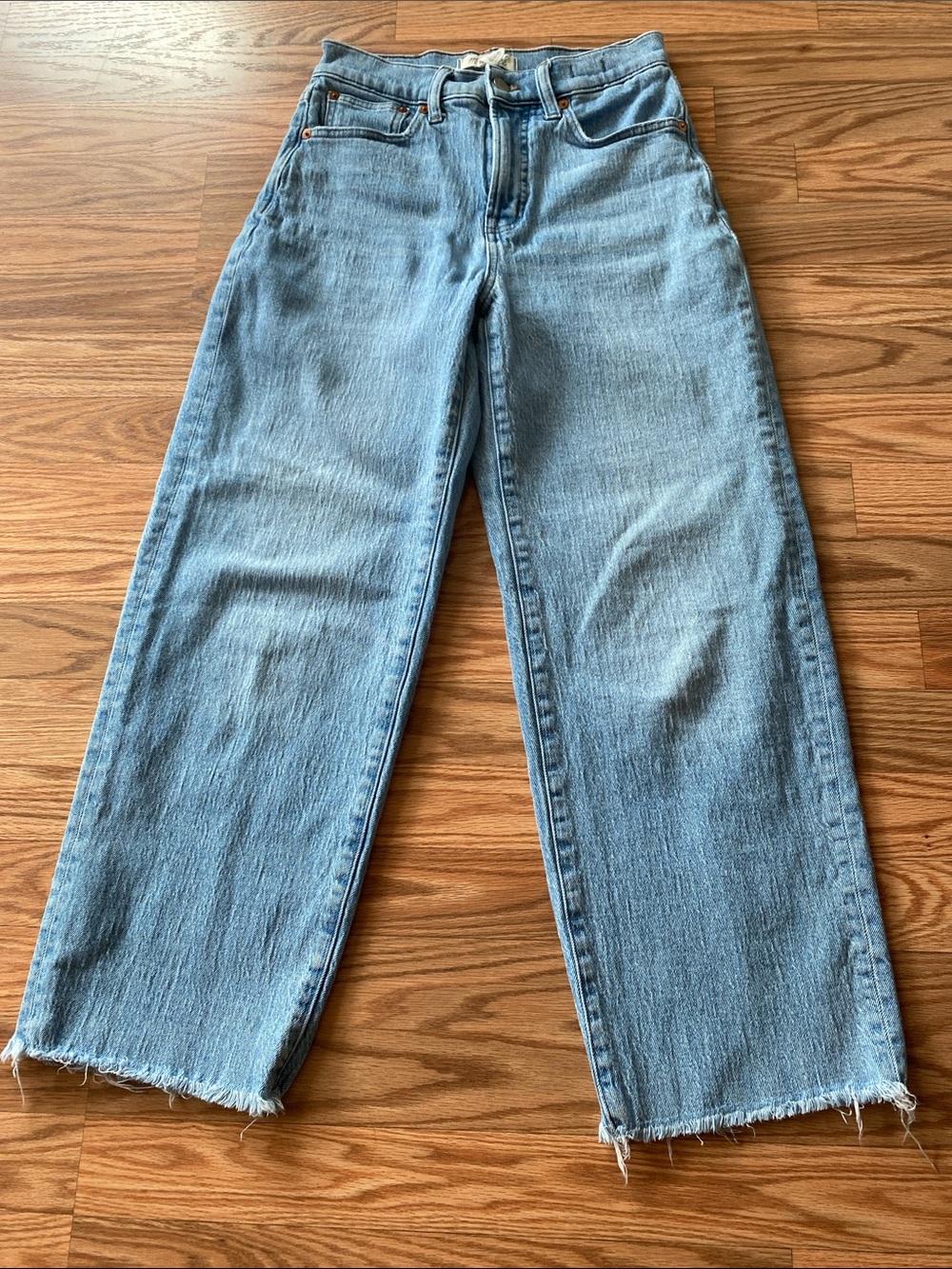 Madewell Light Blue Wide-Leg Crop Jeans